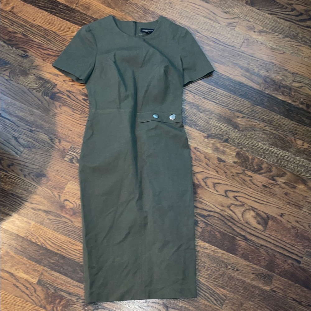 Banana Republic Olive Green pencil Dress 0 NWOT
